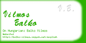vilmos balko business card